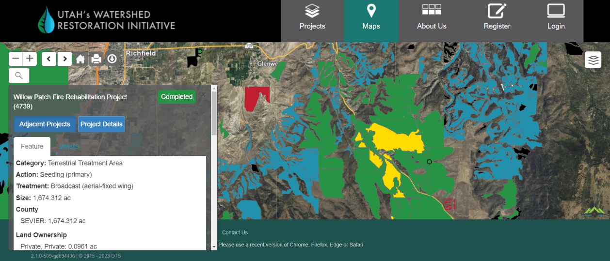 initial view of application